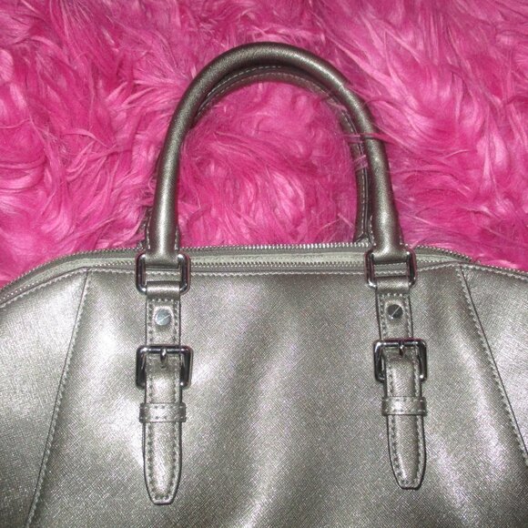 Michael Kors Ciara metallic silver Nickel  large satchel & wallet - Picture 6 of 15